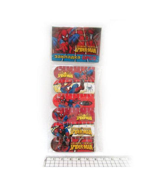 

Набор магнитных закладок, 6 шт, с линейкой / SpiderMan