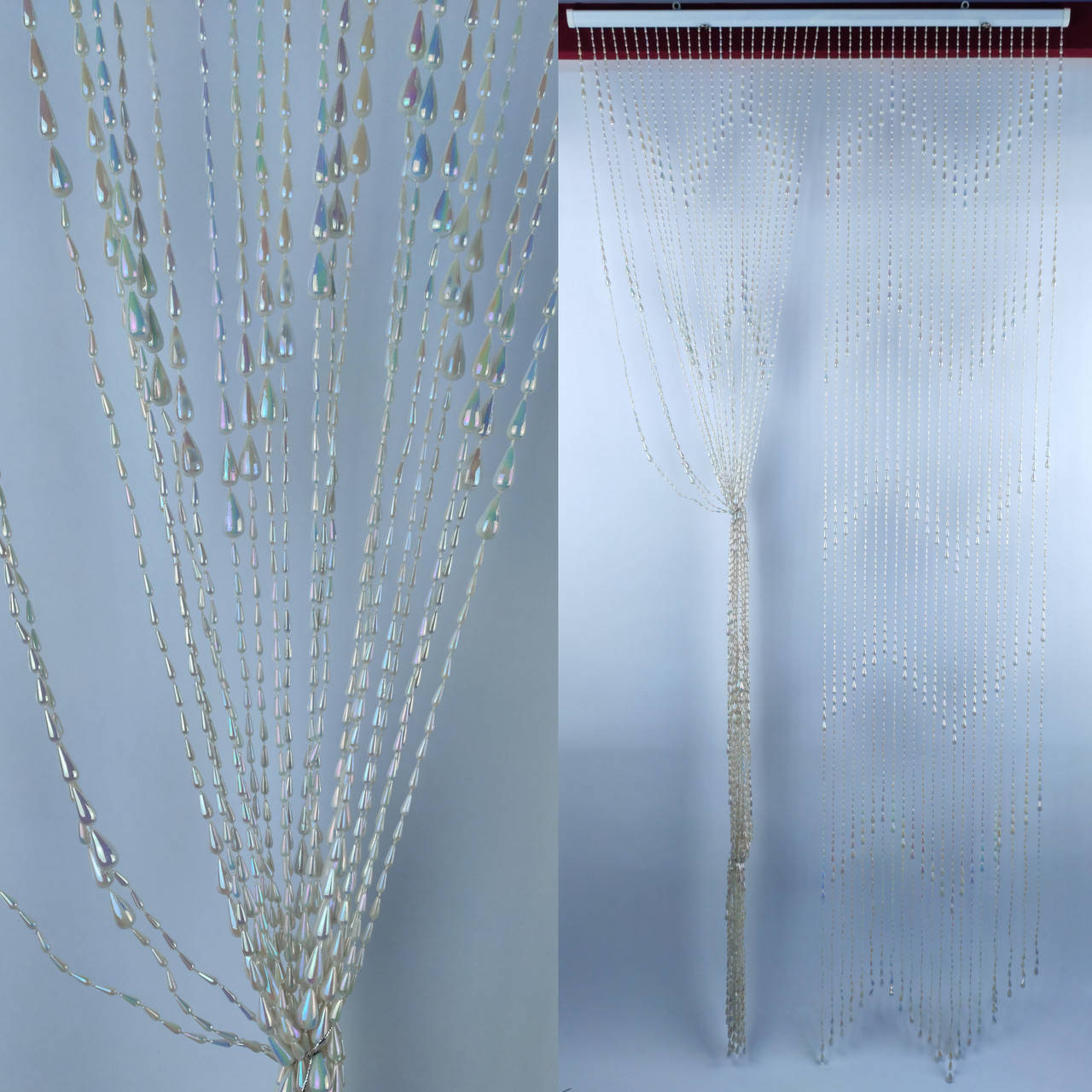 

Штора бусы пластиковая "Капля" Д66 белый_ширина 0,90 метра высота 2 метра