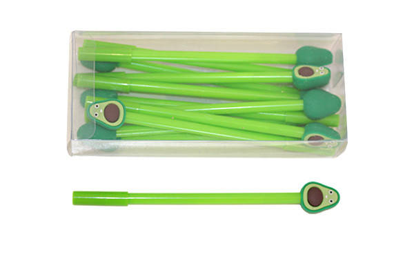 

Ручка гелева з насадкою Авокадо синя 0,38 мм, дизайн мікс,12 шт/уп ООПТ