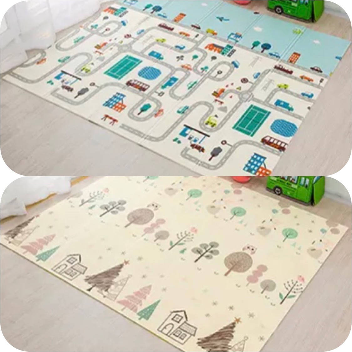

180/200 Детский складной коврик игровой с дорогой тёплый упругий ковёр