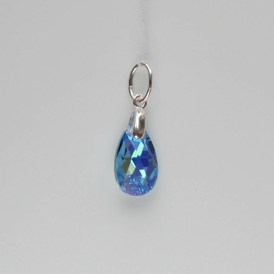 

Кулон серебряный "Swarovski Капля Mini Голубая"