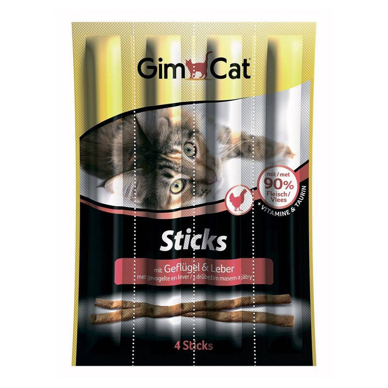 

Лакомство для кошек GimCat Sticks Geflugel & Leber 4 шт х 5 г Акция