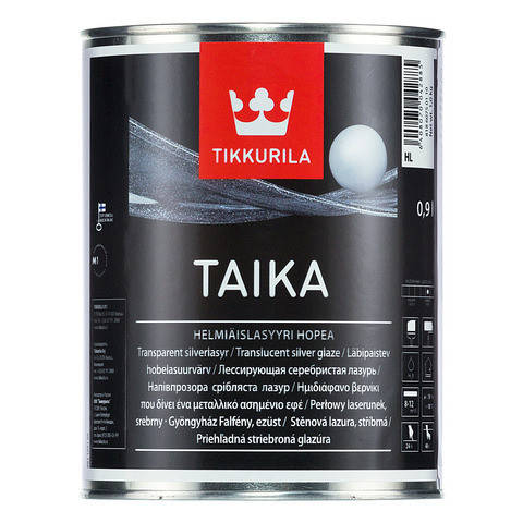 

Серебристая лазурь Tikkurila Тайка Taika 0,9л HL полупрозрачная