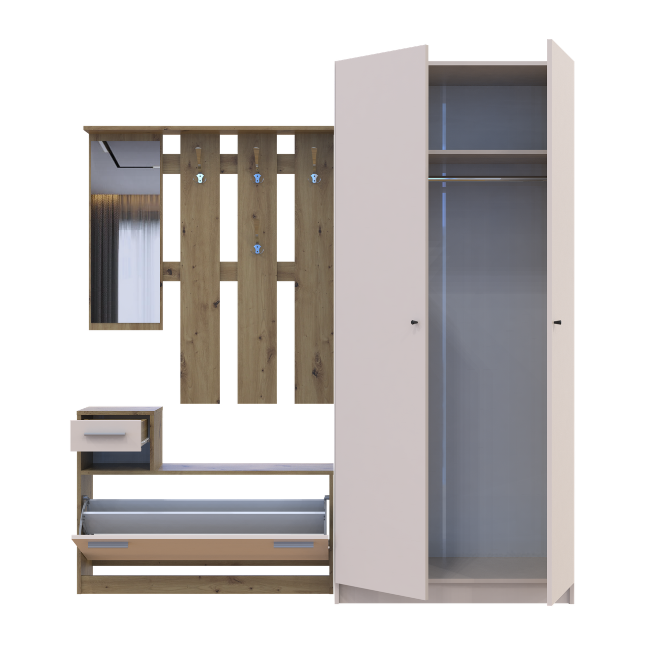 Передпокій Doros Alice та шафа Promo Дуб Евок/Кашемір 2 ДСП (42005160) 4