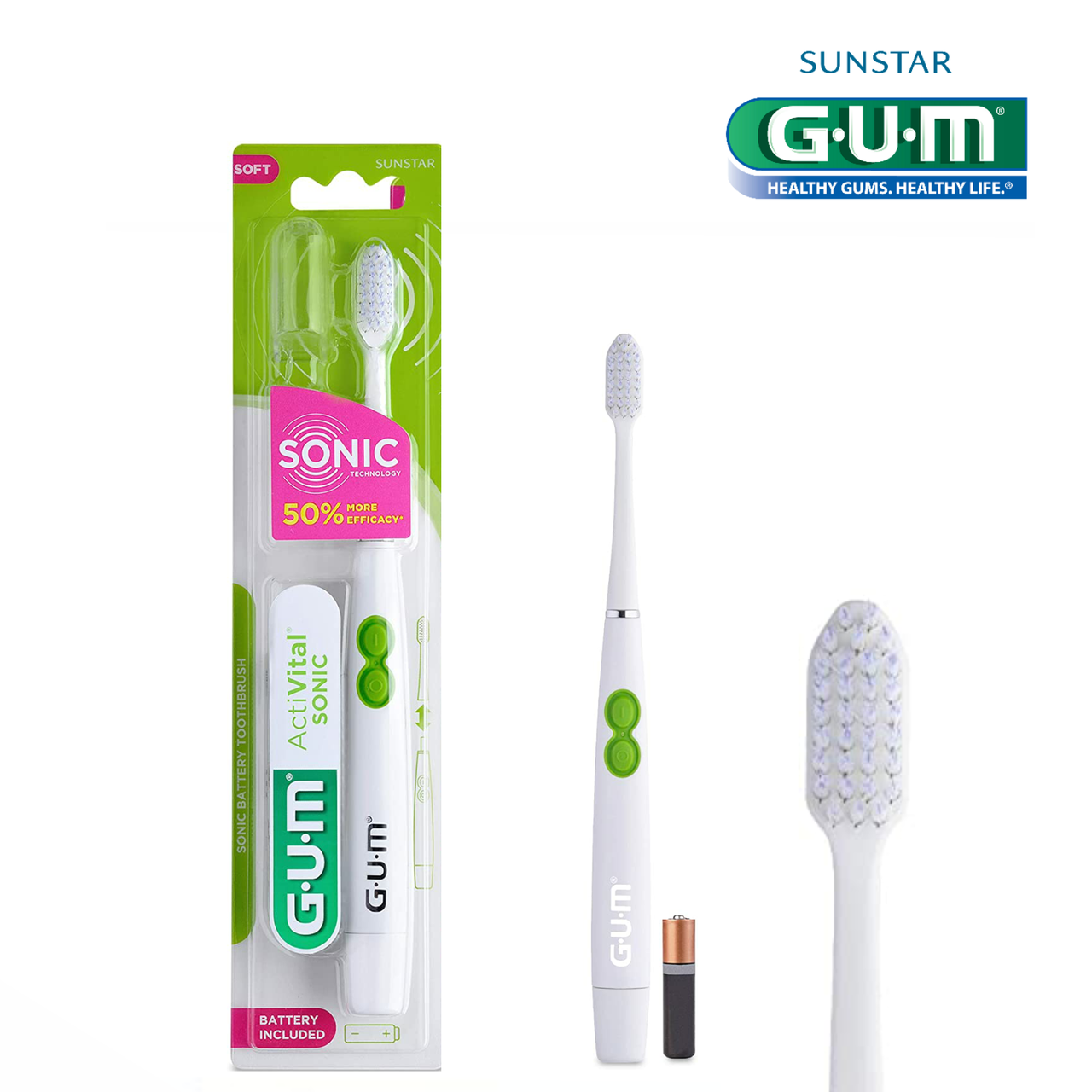 

Зубная щетка Gum Activital SonicC Power (белая)