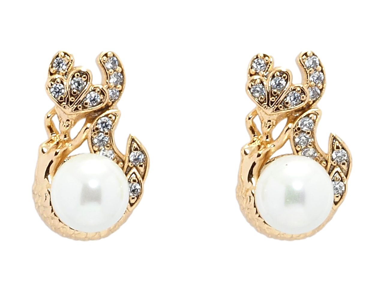 

Серьги Xuping Позолота 18K гвоздики (пусеты) "Жемчужный орнамент" узор на одну сторону