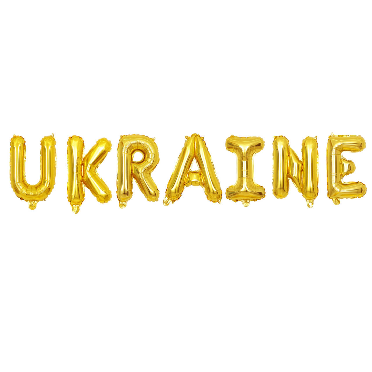 

Фольгированные надувные шары UKRAINE | Золото