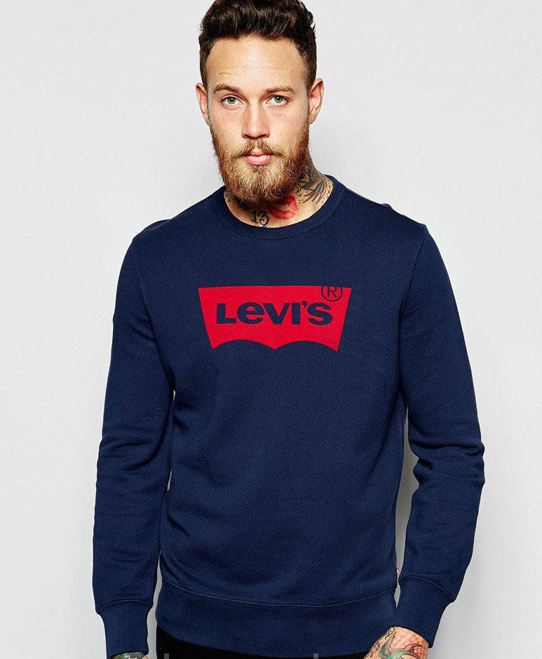 

Свитшот Levi's синий с логотипом, унисекс (мужской, женский, детский)