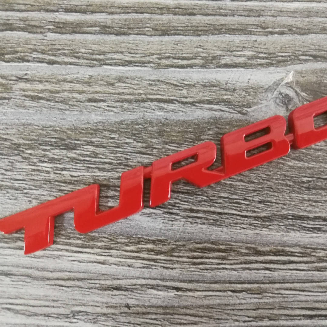 

3D эмблема Turbo - метал красная