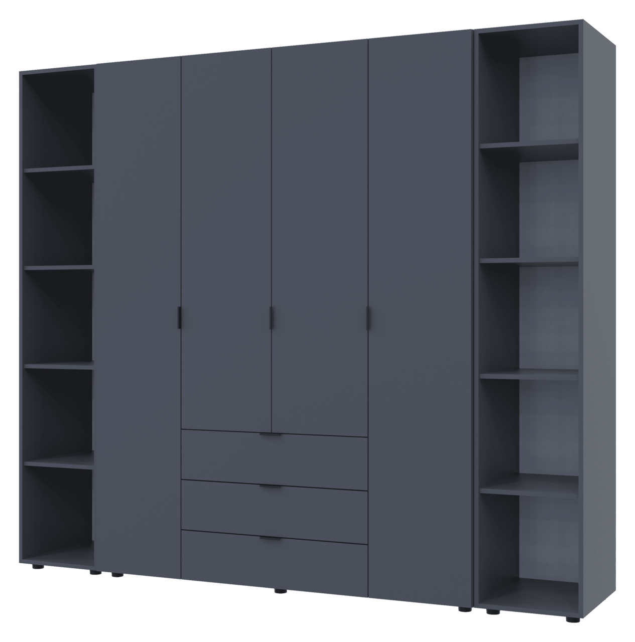 Комплект Doros Гелар з 2 Етажерками Графіт 4 ДСП 231.4х49.5х203.4 (42005064)