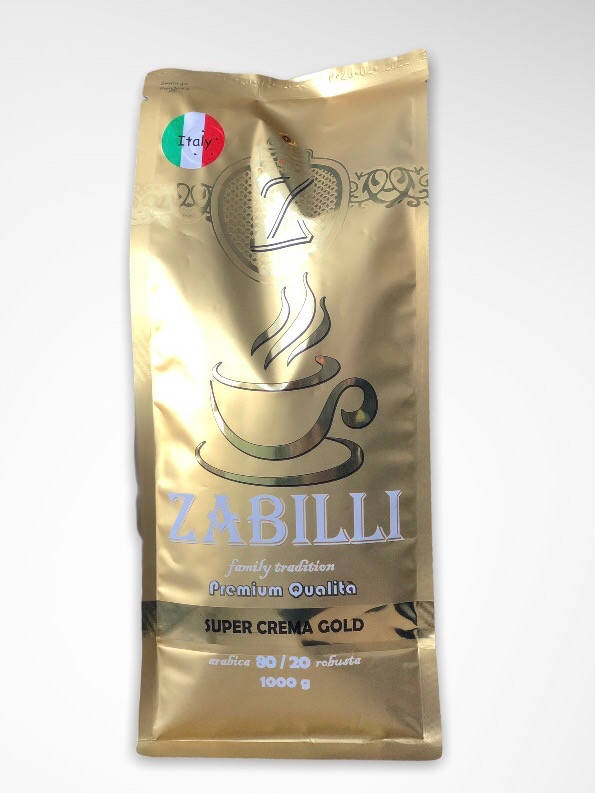 

ZABILLI SUPER CREMA GOLD 80% Arabica *** 5 (шт.) 1 кг зерно ** Вкусная Новинка **