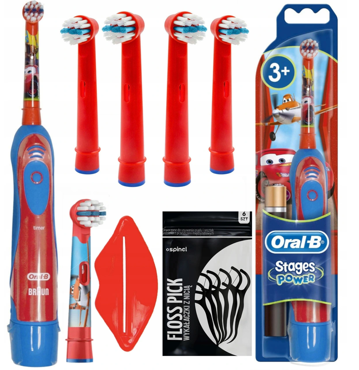 

Электрическая зубная щетка детская ORAL-B тачки + 5 насадок