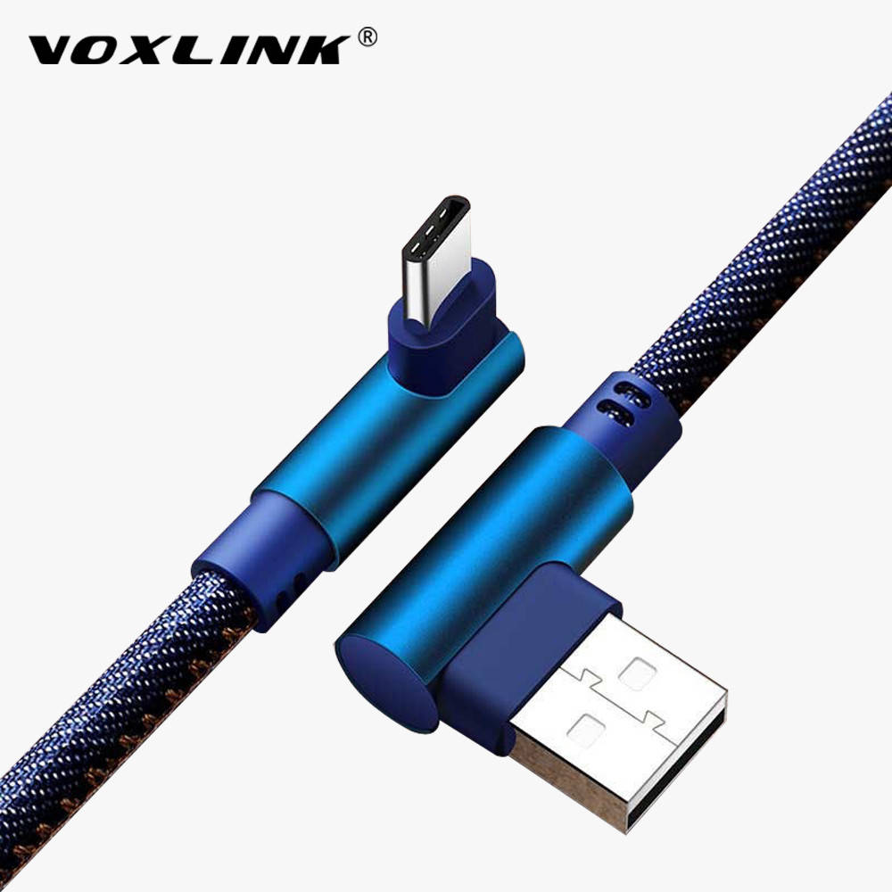 

Кабель угловой 90 градусов для быстрой зарядки телефона смартфона USB - Type-C 1м зарядный провод шнур G211B, Синий