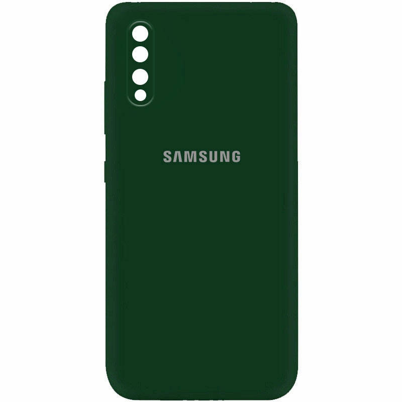 

Силиконовый чехол для Samsung Galaxy A50 A505 Темно-зеленый микрофибра soft touch