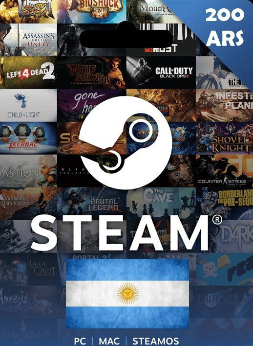 

Подарочная карта Steam Gift Card на сумму 200 ARS (ARGENTINA)