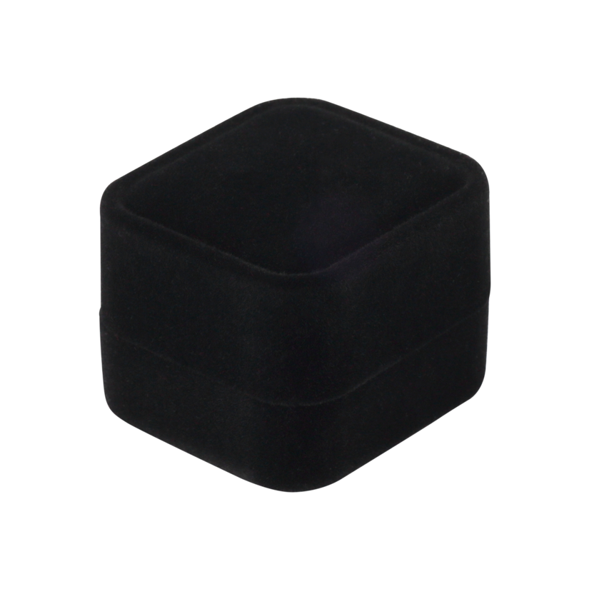 

Футляр для ювелирных украшений бархатный черный Квадрат