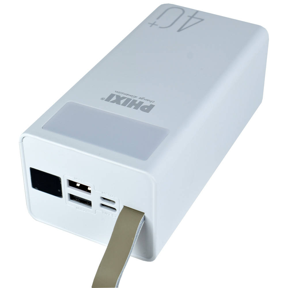 

Power Bank PHIXI P40 40000mAh Flash Lamp 10W 2.1A LED, white