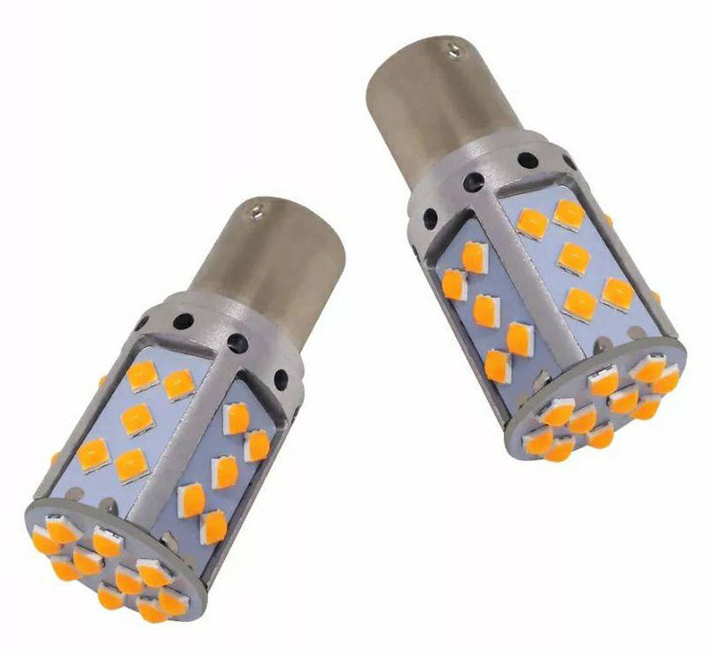 

Автомобильная LED лампа 35 диодов ЖЕЛТАЯ в ПОВОРОТ, габариты с цоколем 1156 (P21W) (BA15S) CAN BUS (НЕТ