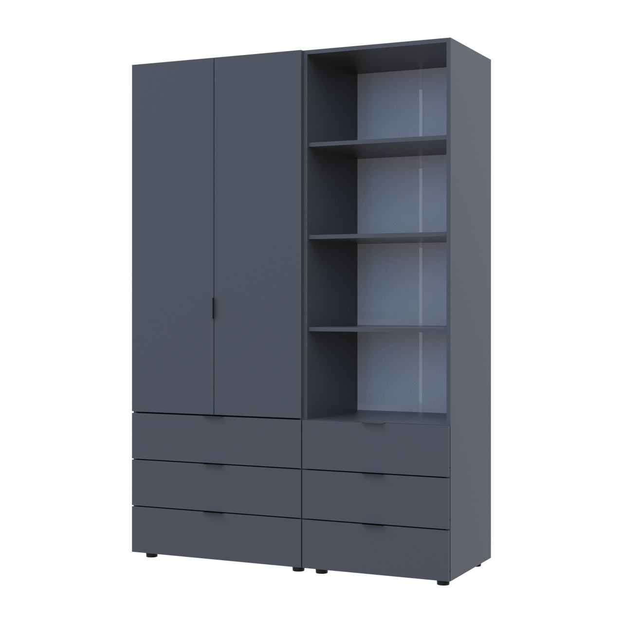 Шафа для одягу Doros Гелар Графіт 2ДСП з пеналом 137.5х49.5х203.4 (42005168)