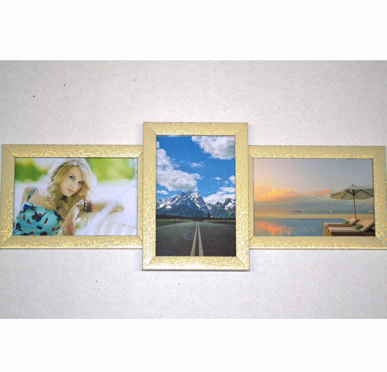 

Пластиковая мультирамка на 3 фото Полет, леопардового цвета