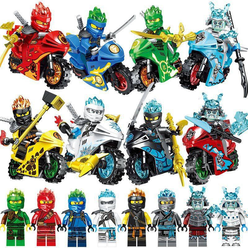 

Конструктор фигурки человечки ниндзяго Ninjago для лего lego на мотоциклах 8 штук