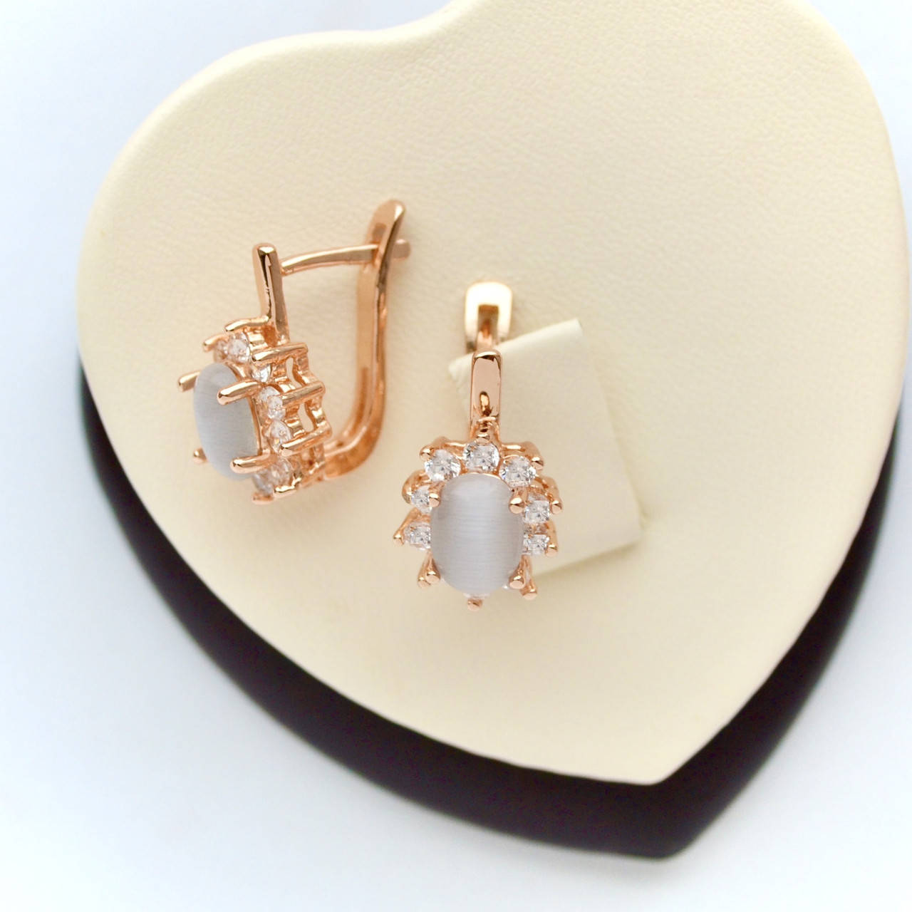 

Серьги с овальными кристаллами позолота 18к.