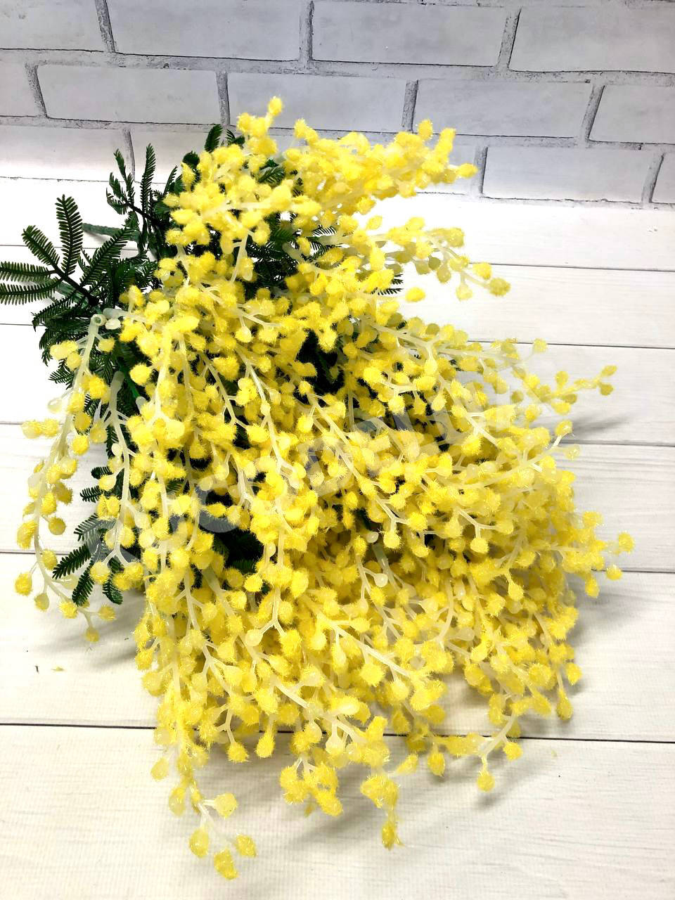 

Букет мімози штучної пухнастої жовтий. Мімоза жовта гілка для декору, Желтый