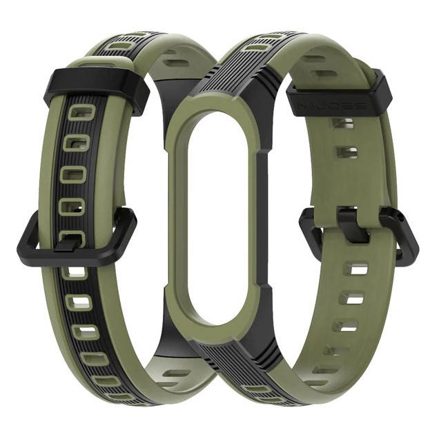 

Силиконовый ремешок Primo Mijobs Perfor Classic для фитнес браслета Xiaomi Mi Smart Band 5 - Black-Army Green