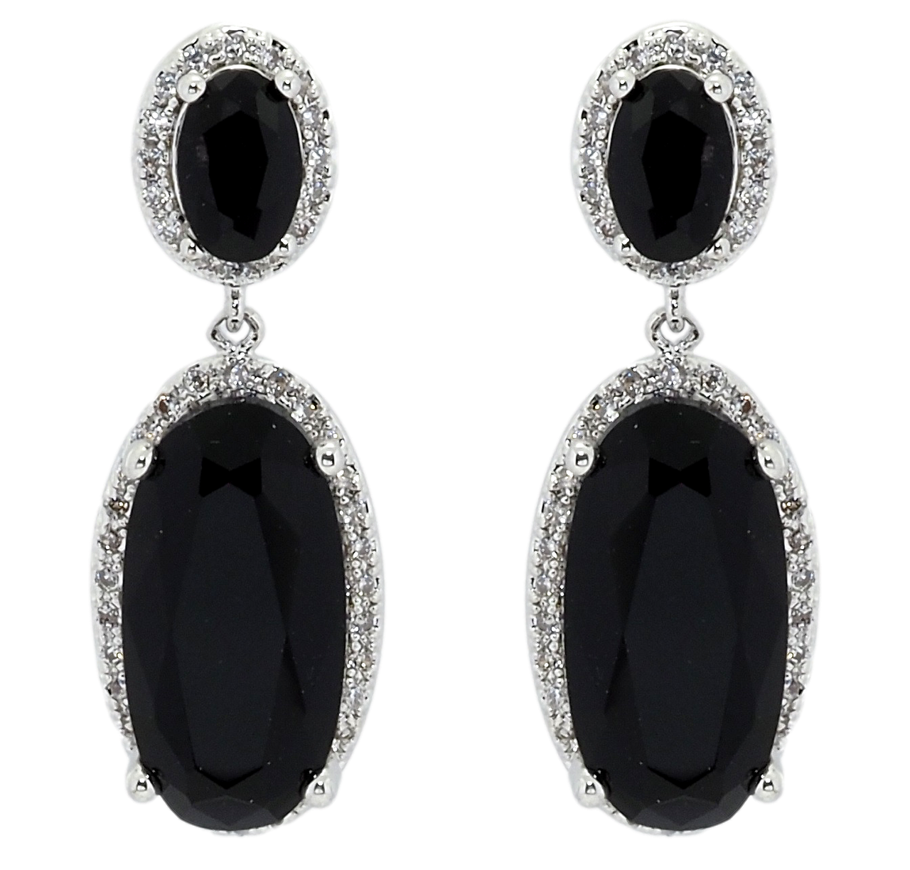 

Серьги Xuping Родий гвоздики (пусеты) "Черные фианиты в обрамлении циркония"