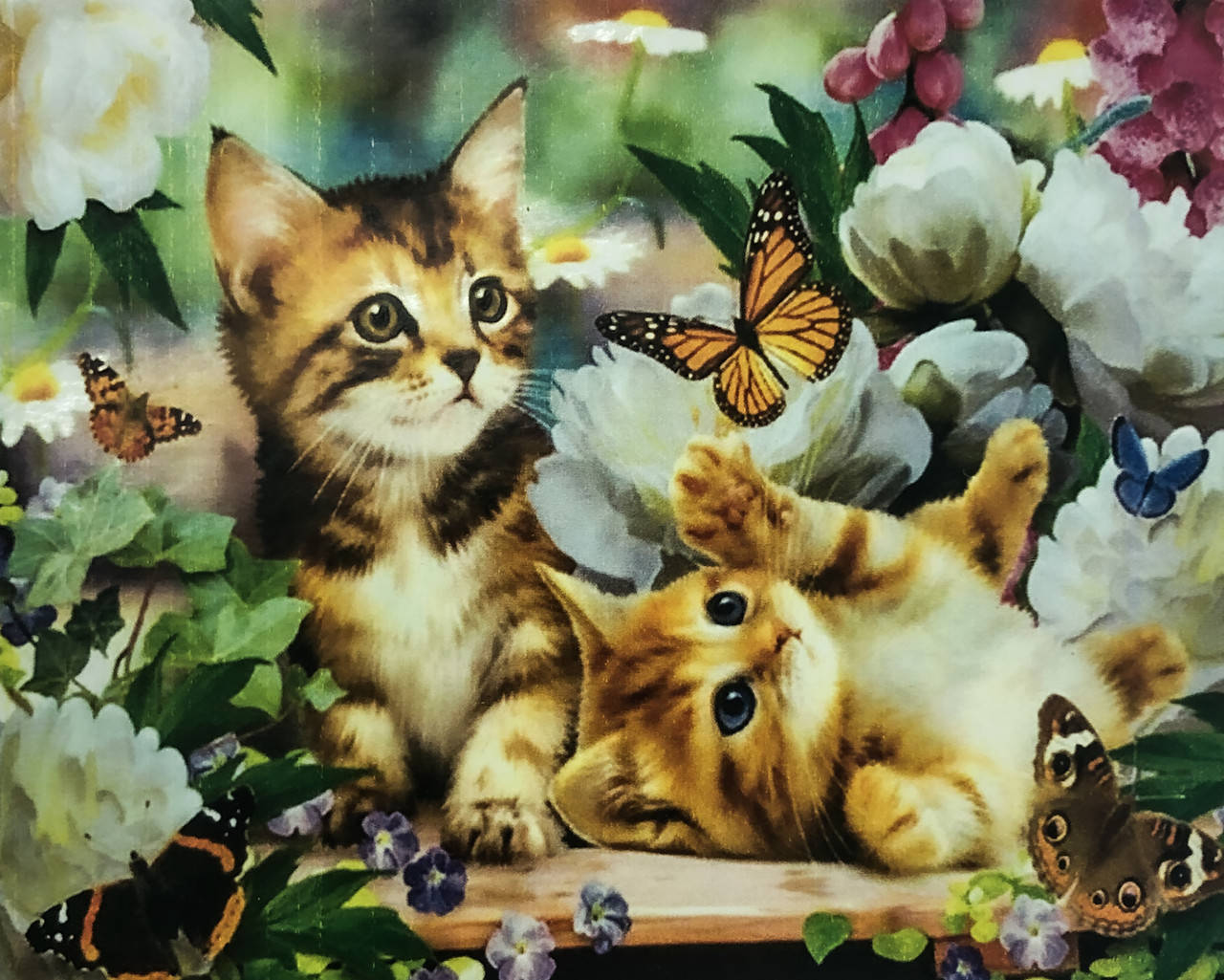 

Алмазная Мозаика на подрамнике . Набор алмазной вышивки на подрамнике "Два котенка". Размер 50*40 см.