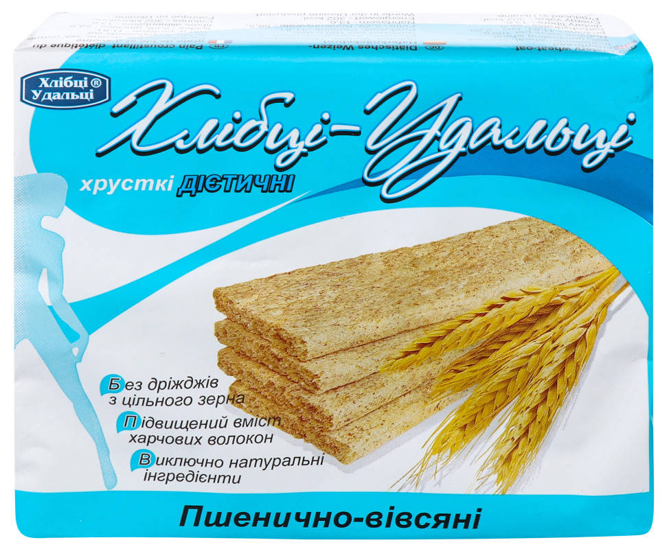 

Хлібці-Удальці хрустящие диетические Пшенично-овсяные 100г/36шт.