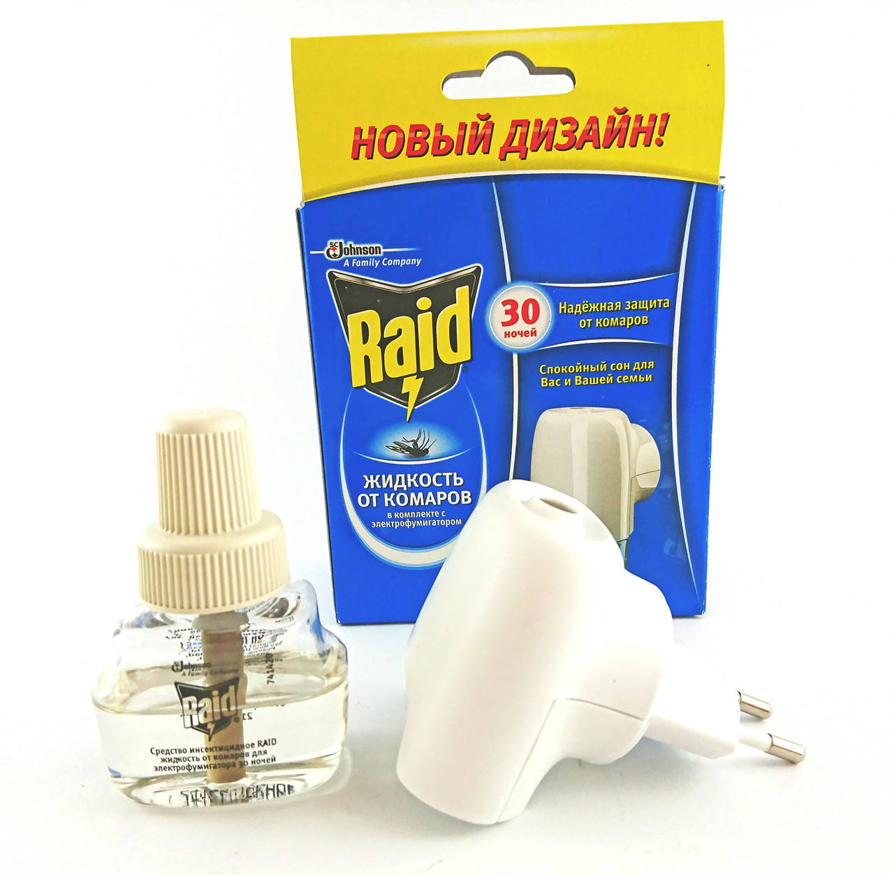 

Жидкость + фумигатор RAID от комаров 30 ночей