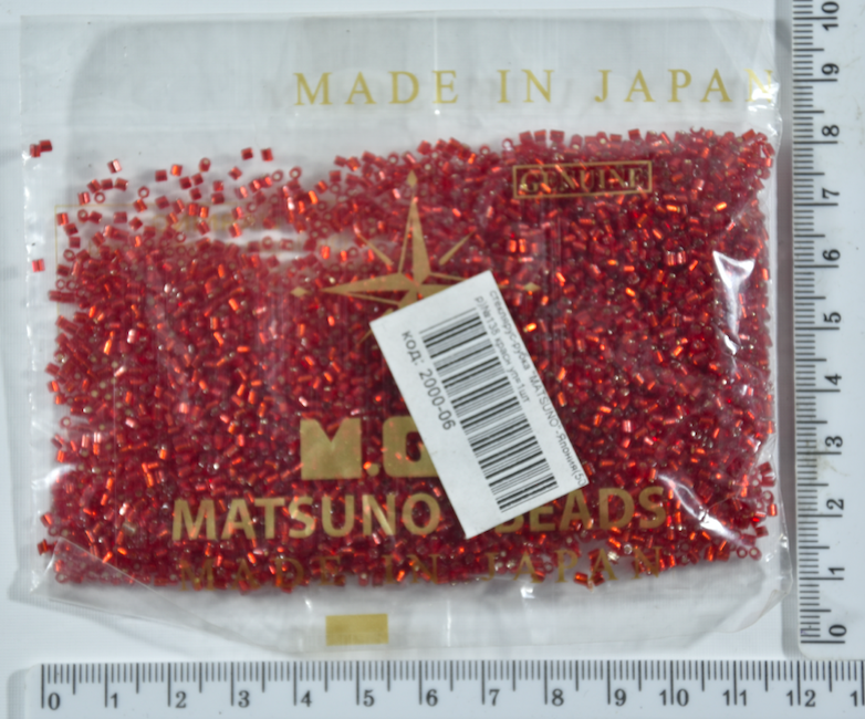 

Стеклярус рубка "MATSUNO" Япония 50гр №138 красн уп=1шт