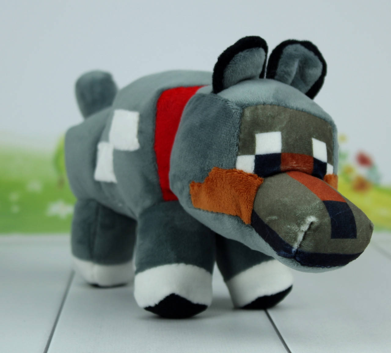 

Mягкая игрушка майнкрафт собака, 29 см., Серый