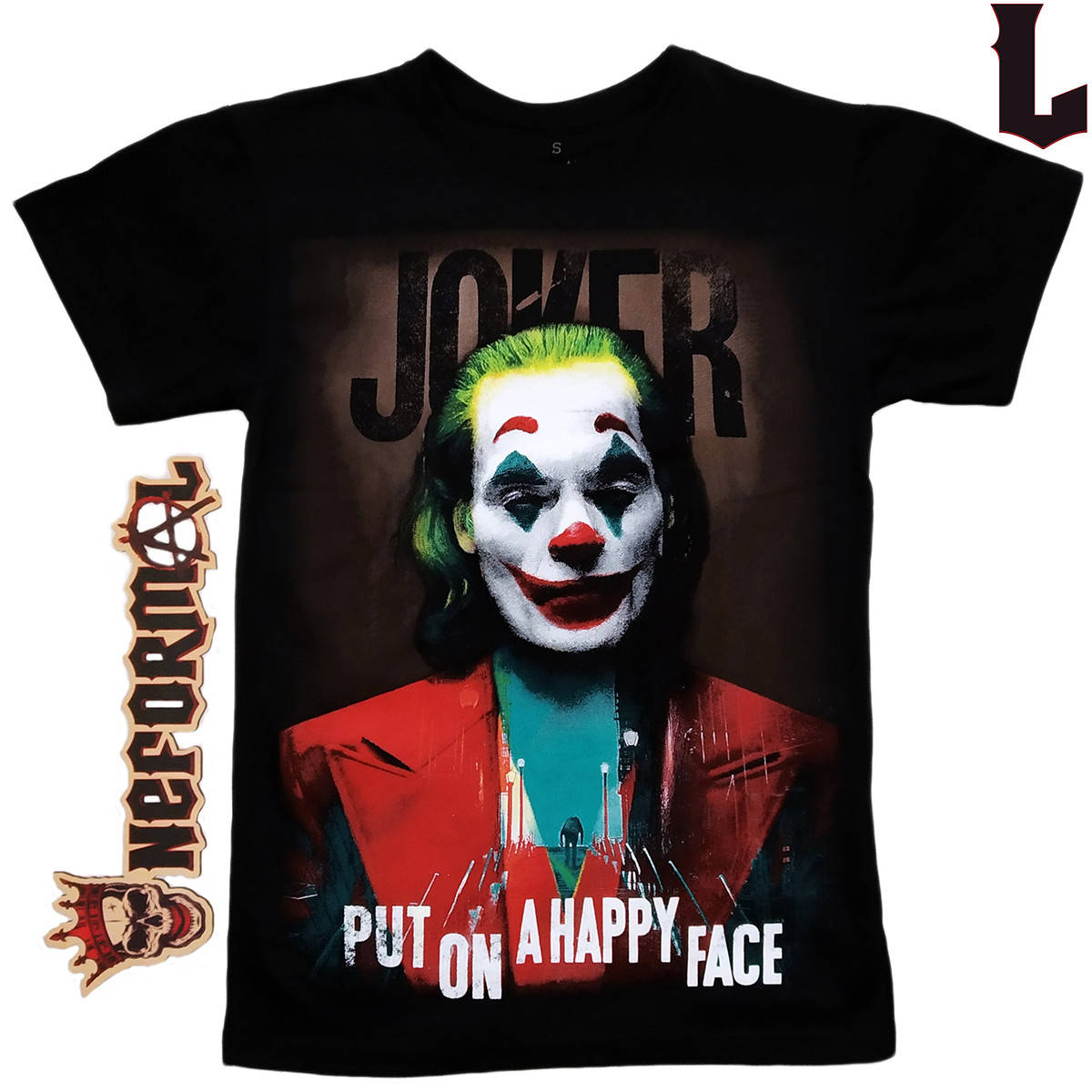 

Футболка Джокер Хоакин Феникс (Joker - Put on a Happy face), черная, Размер L