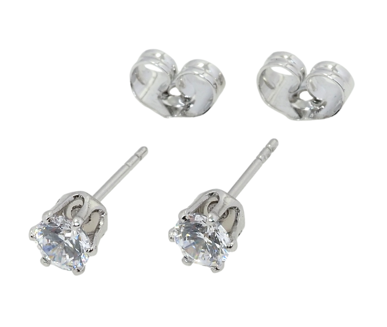 

Серьги ХР Родий гвоздики (песеты) "Кристаллы в 6-ти крапановой оправе" ø 5мм