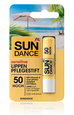 

SUNDANCE Lippenpflegestift sensitive LSF 50 - Солнцезащитный бальзам для чувствительных губ LSF 50, 4,8 г