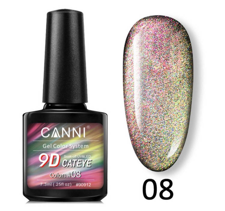 

Гель-лак кошачий глаз 9D Canni № 08 бронзово-розовый 7.3 мл