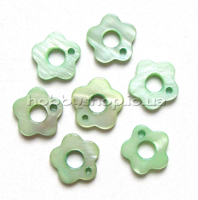 

Подвеска натуральный перламутр Цветок (20 шт) цвет салатовый