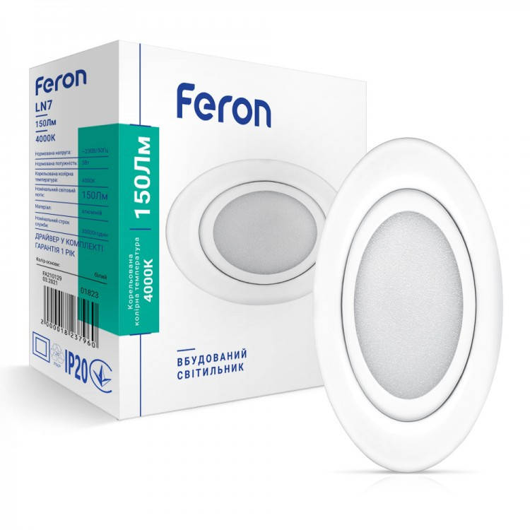 

Светодиодный светильник Feron LN7 3W белый