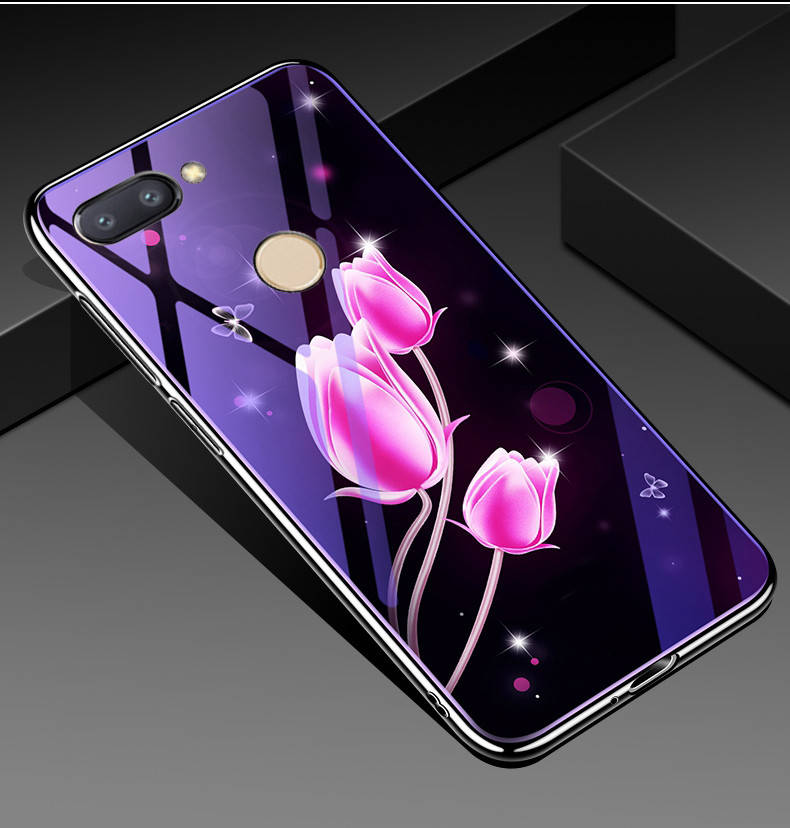 

Чехол Glass-case для Xiaomi Mi 8 Lite бампер накладка Flowers