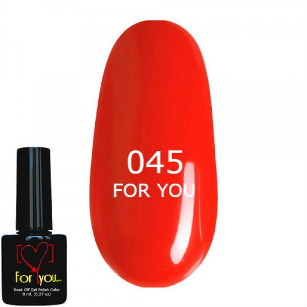 

Гель лак Светло Красный FOR YOU № 045 8 мл
