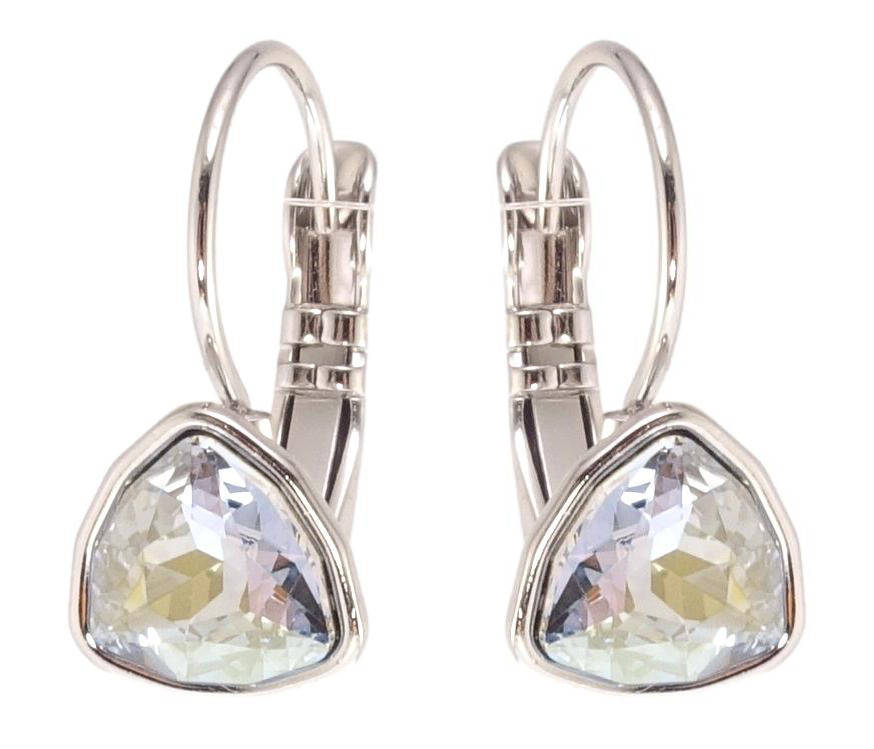 

Серьги Xuping Родий с кр-ми Swarovski французский замок "Кристалл Blue Shade" 9х9мм