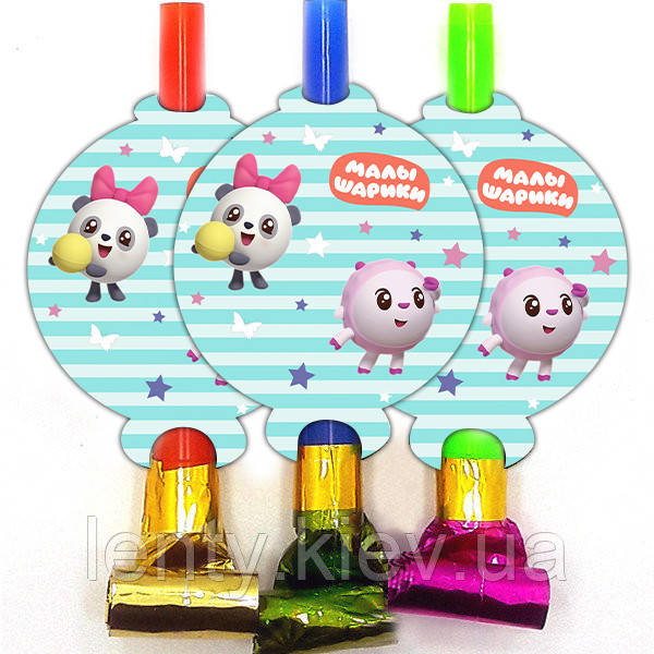 

Язычки - гудки карнавальные "Малышарики", Мятный (6 шт./уп.) -