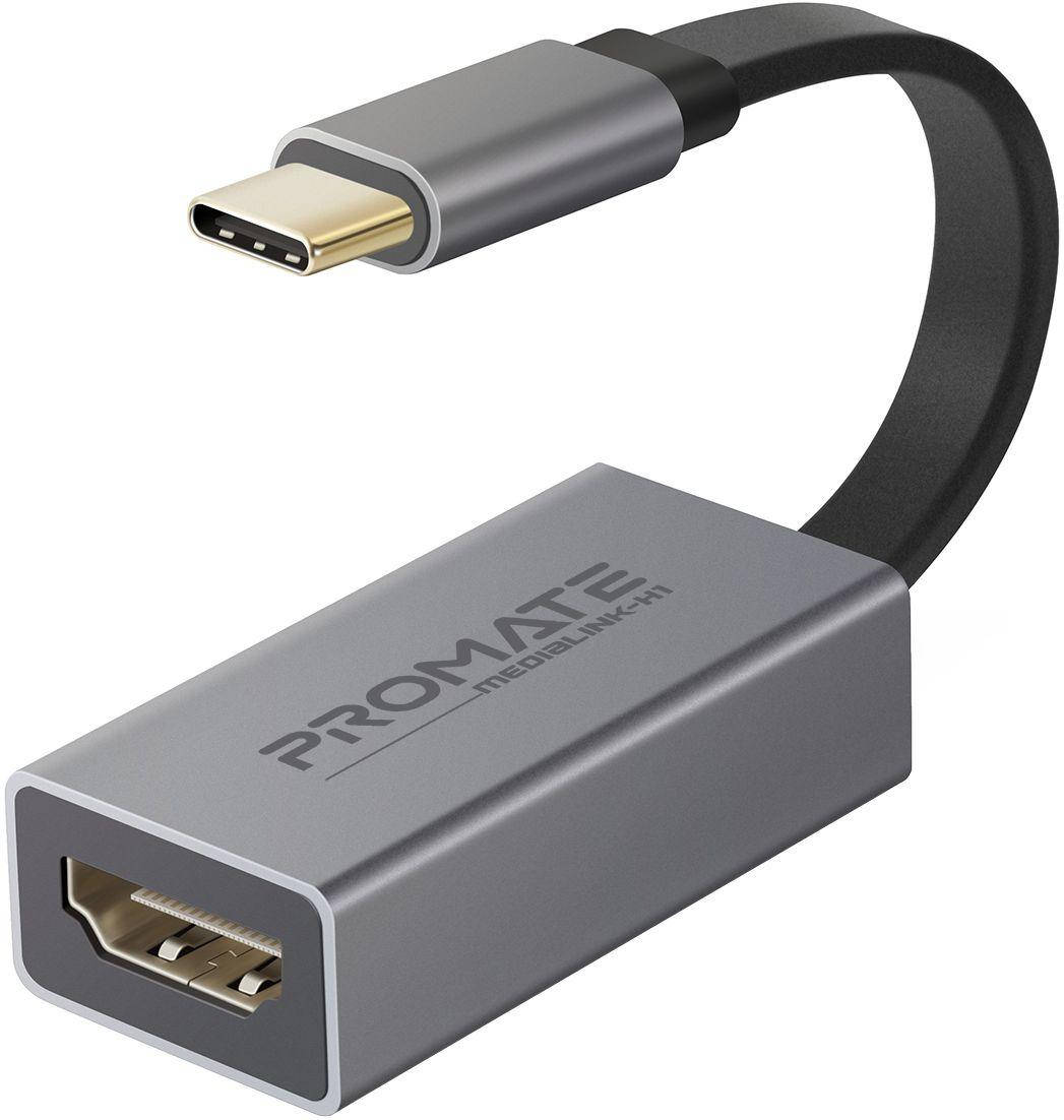 

Переходник Type-C to 4K HDMI 30Hz Promate MediaLink-H1 Grey, Серый