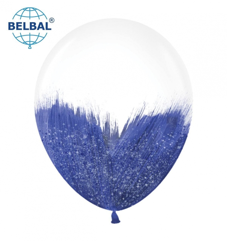 

Латексный шарик BELBAL 12" (30 см) BRUSH SHINE/ Браш с глиттером синий, Голубой