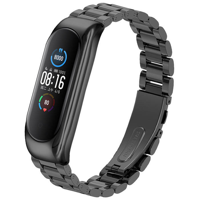 

Mi band 4 ремешок металлический браслет черный