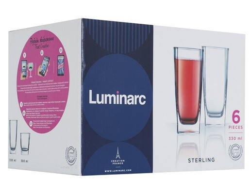 

Набор высоких стаканов Luminarc Sterling 330 мл 6 шт арт. Н7666