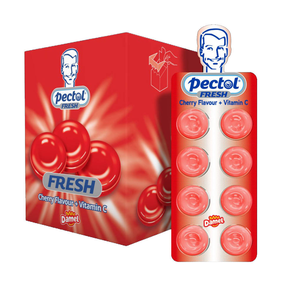 

Леденцы Damel Pectol Cherry Flavour + Vitamin C Вишня+витамин С блистер, 20 г 24шт/уп