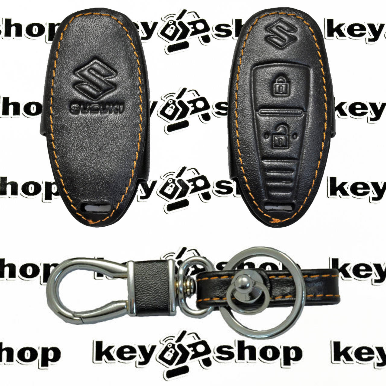 

Чехол (кожаный) для смарт ключа Suzuki (Сузуки) 2 кнопки, Черный